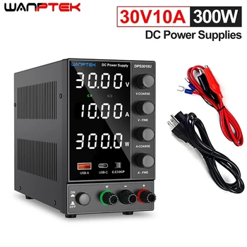 แหล่งจ่ายไฟฟ้าปรับค่าได้ Wanptek สำหรับห้องปฏิบัติการ 30V 5A 10A 60V 5A 120V 3A  แหล่งจ่ายไฟฟ้าสำหรับงานในห้องปฏิบัติการ รองรับไฟฟ้ากระแสสลับ 110V 220V และไฟฟ้ากระแสตรง 1