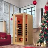 Infrared Sauna, 1 to 2 Person Full Spectrum Infrared Sauna for Home,Indoor Dry Sauna with Rapid Heating 4 Carbon Panels&1 Carbon 1