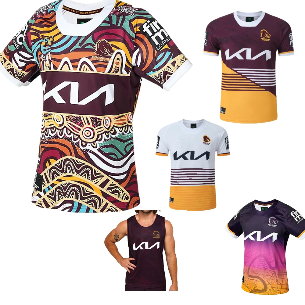 new 2023 2024 Brisbane Broncos INDIGENOUS home rugby jersey Australia