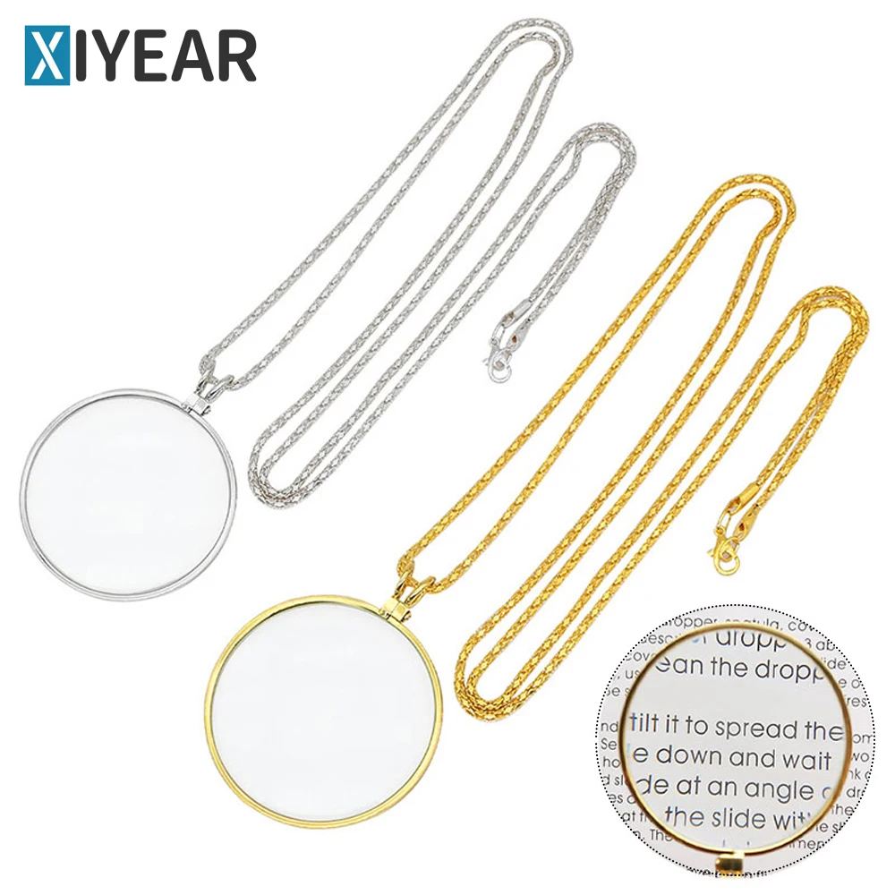 Jewelry Magnifier Jewelry Magnifying Glass Magnifying Glass Reading Magnifier Necklace Magnifier Portable Monocle 5x Magnifying Glasses for Reading Newspapers and Magazines Pendant Jewelry Optical Magnifier