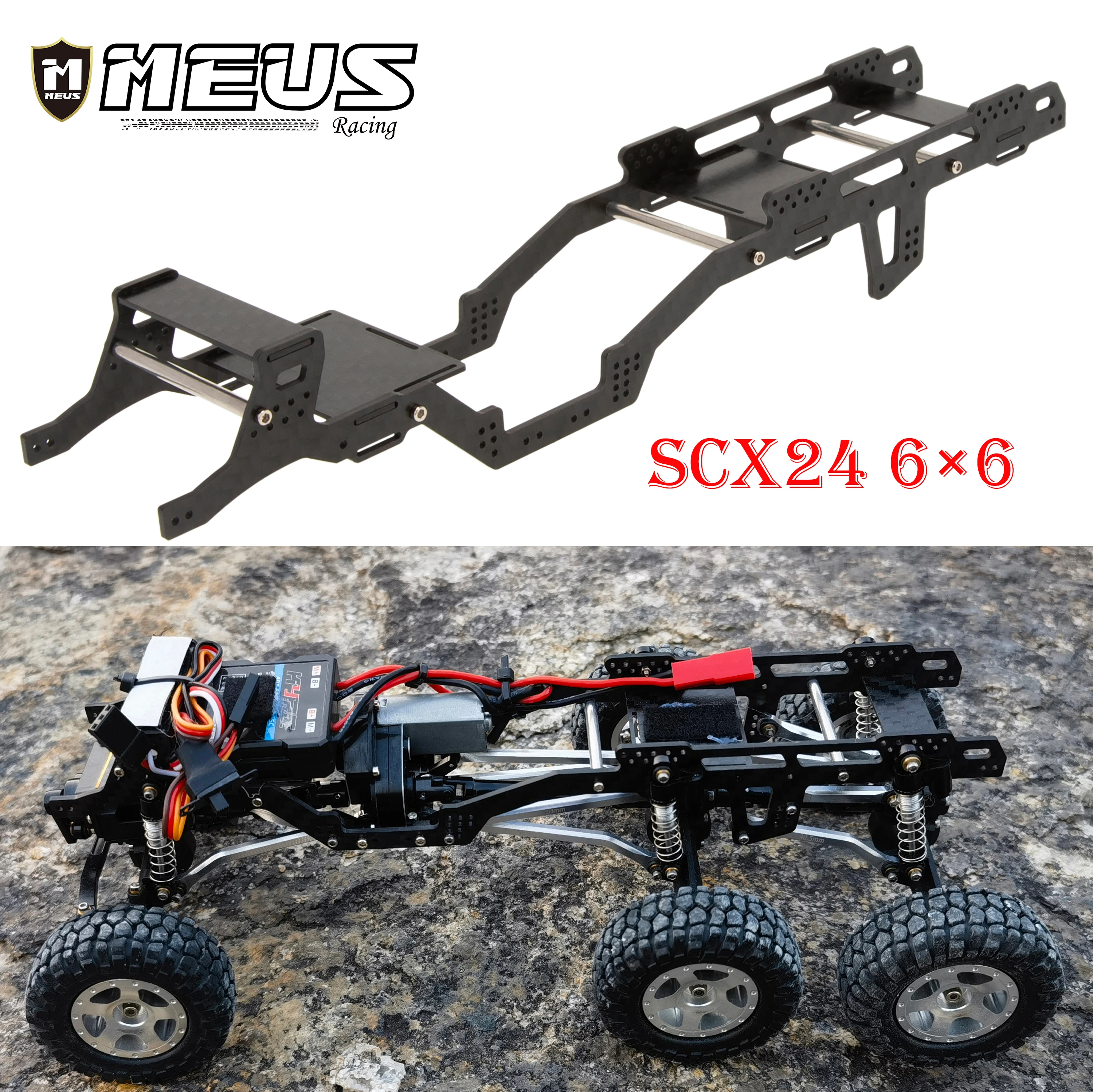 Scx24 Upgrades OGRC Carbon Fiber SCX24 Angled Skid Chassis