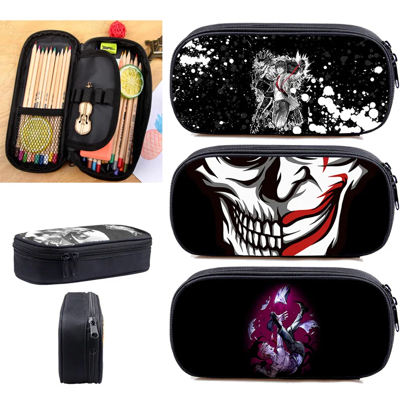 

Холщовый чехол-карандаш с героями аниме «Death Note», школьные принадлежности 3D Shinigami Ryuk, чехол для косметики, мультяшный органайзер для путешествий с Ягами