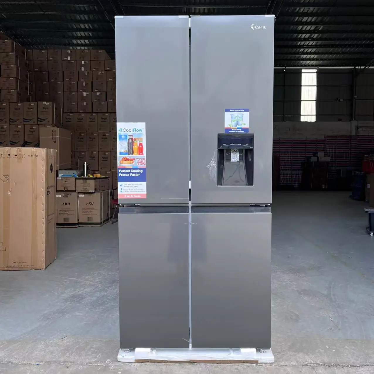 X French Large Capacity 591L Refrigerator, Cross Door Refrigerator with Water Dispenser Function, Large Capacity Factory Stock