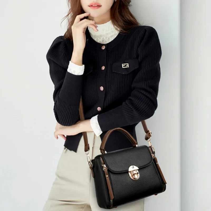 حقيبة حمل عصرية متعددة الطبقات للسيدات، حقيبة كتف...