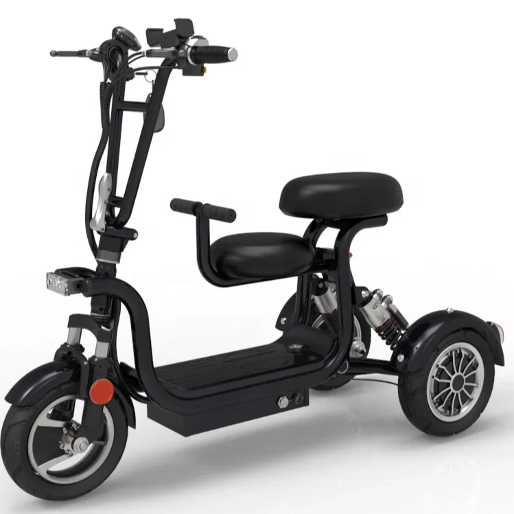 EBike Electric Scooter Three Wheels Electric Bicycle 400W 48V Power Cheaper Foldable Electric Tricycle custom