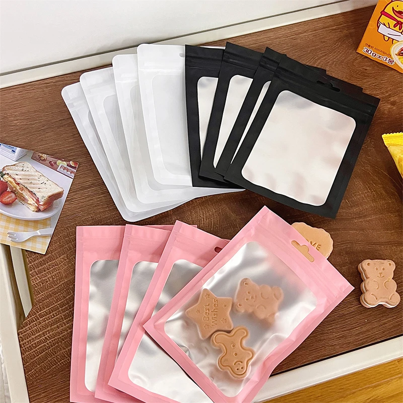 10pcs Matte Zip Lock Plastic Bag Makeup Storage Bag Waterproof Zipper Reclosable Pouches Gift Packaging Hologram Zipper Bags 3