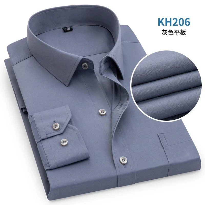 

7 Pure Color Office Formal Business Social Work Classic Shirt Longsleeve Shirt for Men Casual Men's White Dress Shirt Black 5618