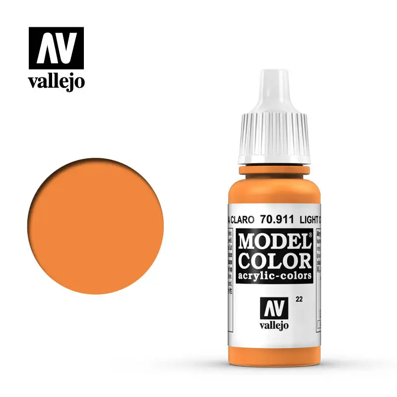 

Vallejo Acrylic paints AV 70911 022 Naranja Claro Light Orange Model Coloring Water-Based Hand Painted Gunpla Gundam 17ml