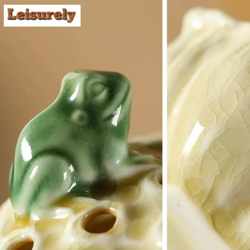 Lotus Pond Frog Fun Incense Holder Zen Garden Incense Burners Consecrate Scented Aromatic Candles Censer Indoor Craft Supplies