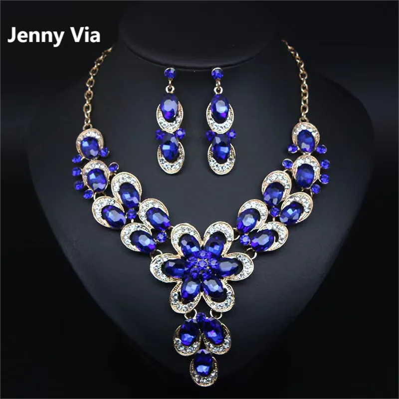Jewelry Set for Women Fashion Luxury Exaggerated Rhinestone Flower