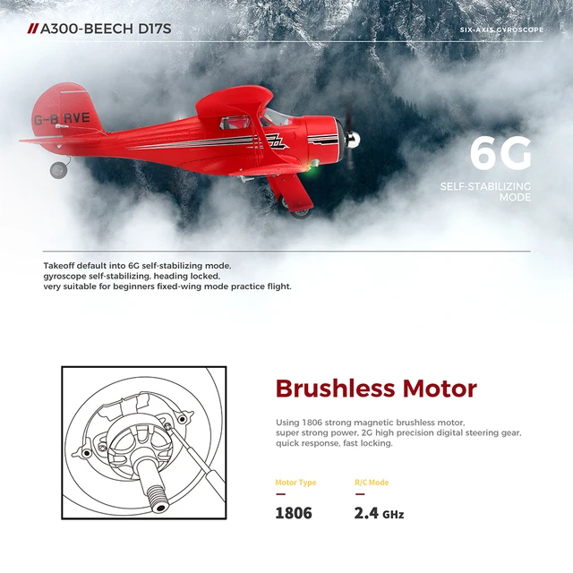 WLtoys A300 Four Way Two Winged RC Aircraft Remote Control Glider Brushless Remote Control Unmanned Aircraft Model 3