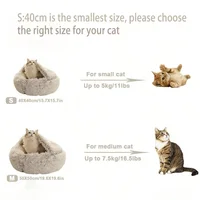 Doux En Peluche Rond Chat Lit Pet Matelas Chaud Confortable Panier Chat Chien 2 en 1 Sac De Couchage Nid pour Petits Chiens 2