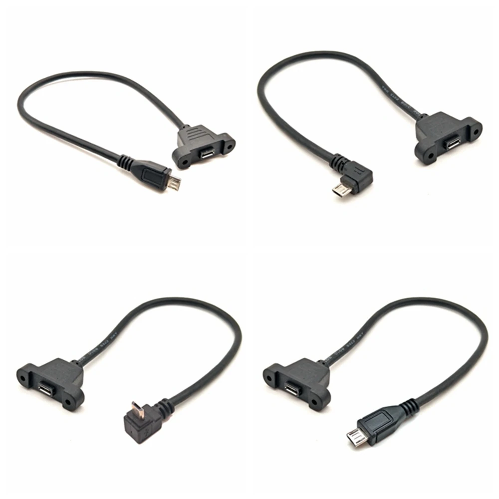 

Micro-USB 5pin Micro USB USB 2.0 Male Connector to Micro USB 2.0 Female Extension Cable 30cm With screws Panel Mount Hole