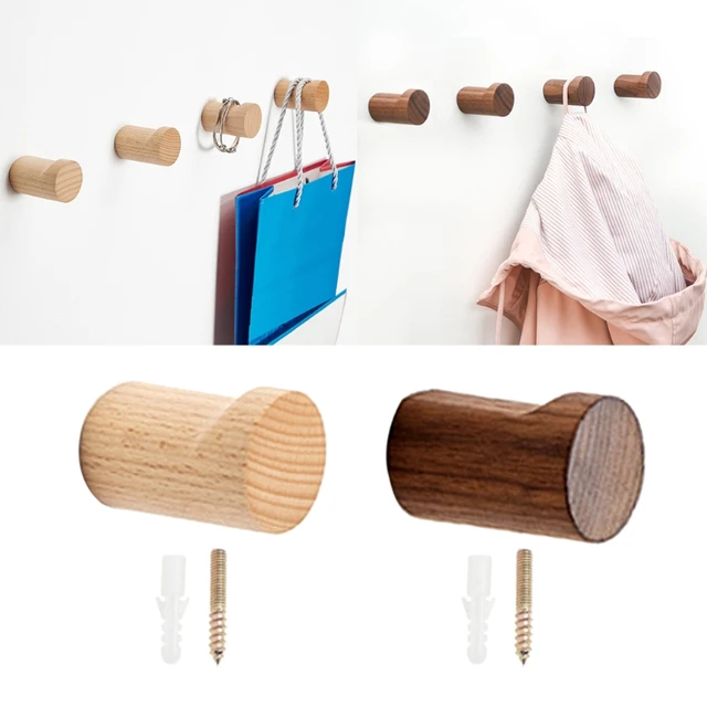 4 PCS Wood Hook Modern Minimalist Coat Hook Closet Hanger Towel