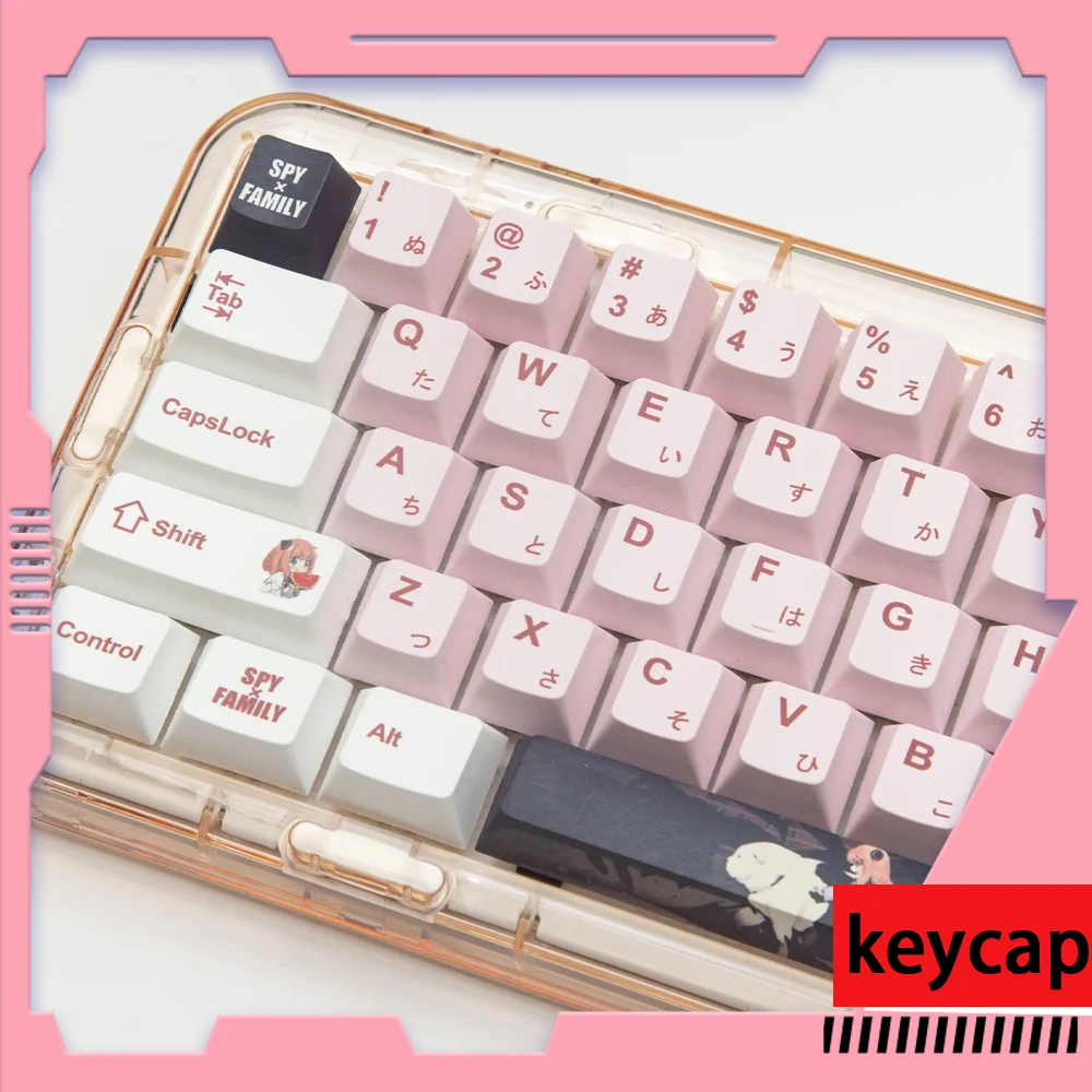 

Аниме шпионские Семейные клавиши Вишневый профиль 140 клавиш PBT Материал Большой Набор колпачков для механической игровой клавиатуры MX Переключатель Wooting 75