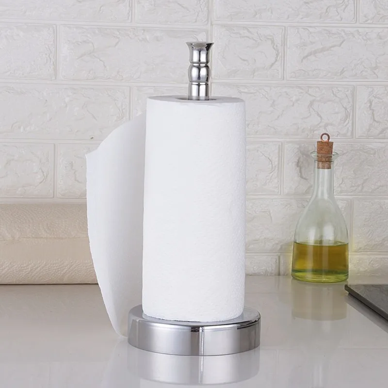 Stainless Steel Vertical Paper Towel Holder Stand For Home Kitchen Countertop Living room vertical paper roll holder WJ814 paper towel holder,paper towel rack