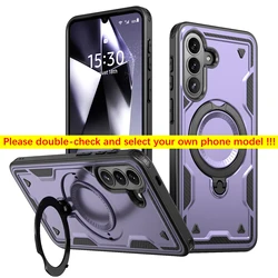 360° Rotating Magnetic Stand Holder Shockproof Armor Tough Phone Case - Galaxy A37 (Purple)