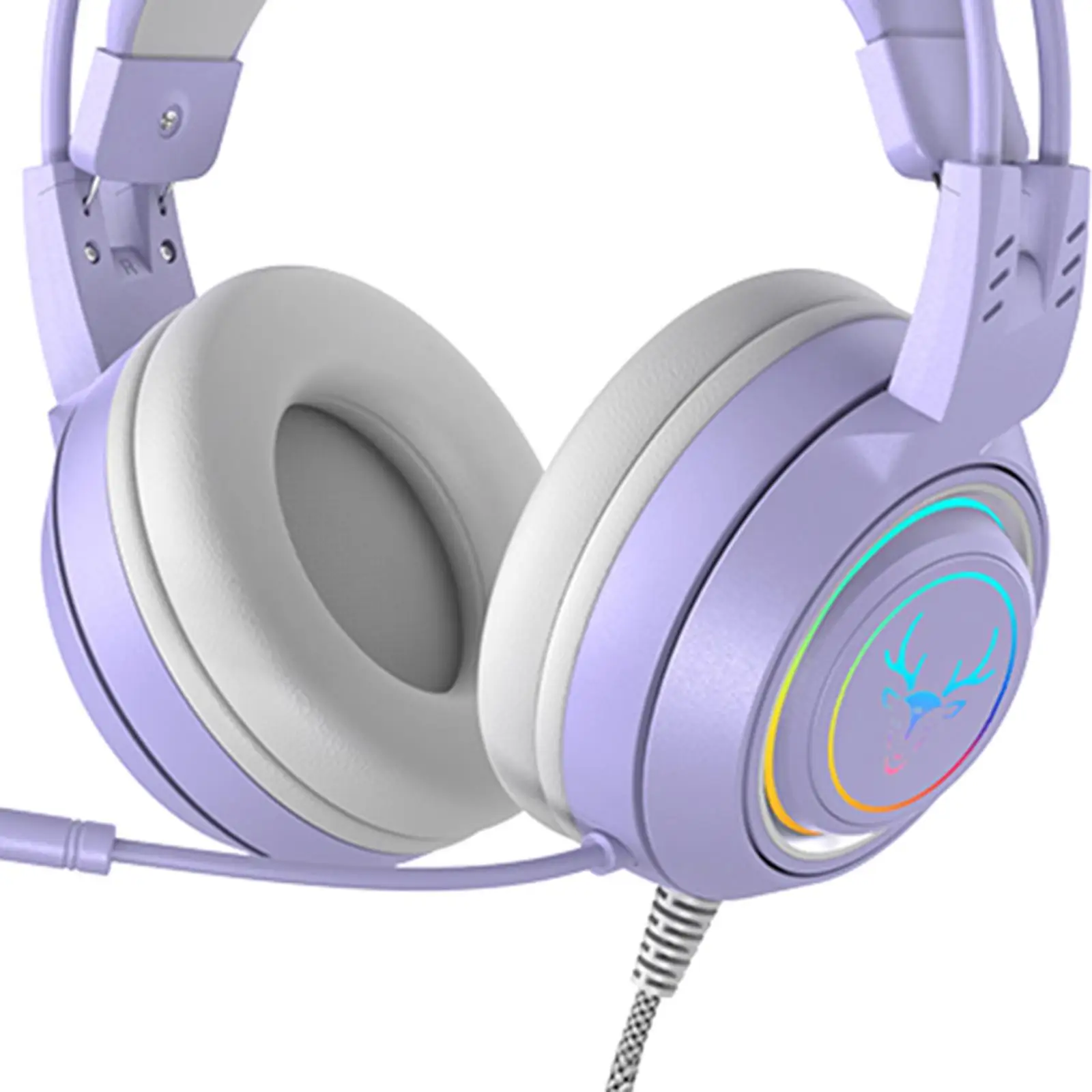

Wired Gaming Headset with Microphone 3.5mm USB Lightweight for Tablet Laptop Pink