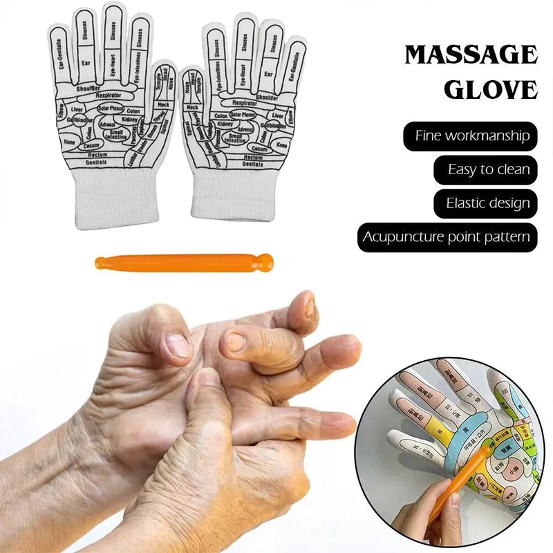 

1Set Gloves Hand Reflexology Acupoint Acupressure Tools Glove Hands Reusable Mittens Household Spa Point Exfoliator Textured