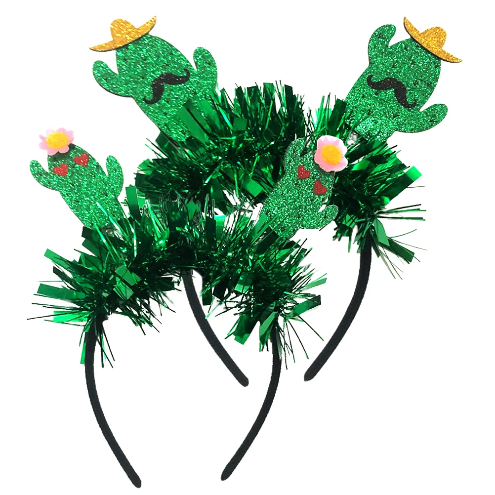 

2 Pcs Cactus Headband Couple Hair Hoop Cosplay Creative Headpiece Forest Fairy Party Props Felt Cloth Floral Lovers Decorations