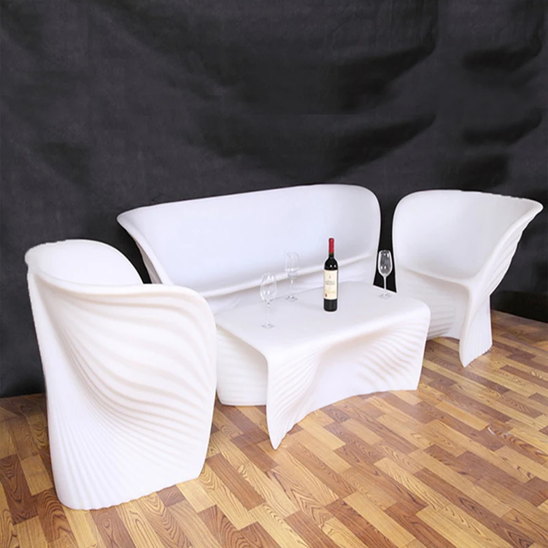 

Outdoor Garden Chairs LED Shell Sofa For Single Person 91*65*76cm Color Change Remote Control Rechargeable Lighting Furniture