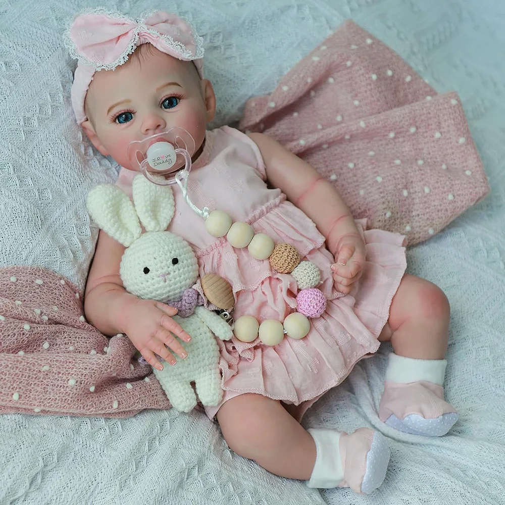 Baby Dolls Like Real Bebe Reborn Silicone Vinyl Full Body 45cm Realistic Newborn Girl Painted Babies Lifelike Doll Toy Gifts - 2