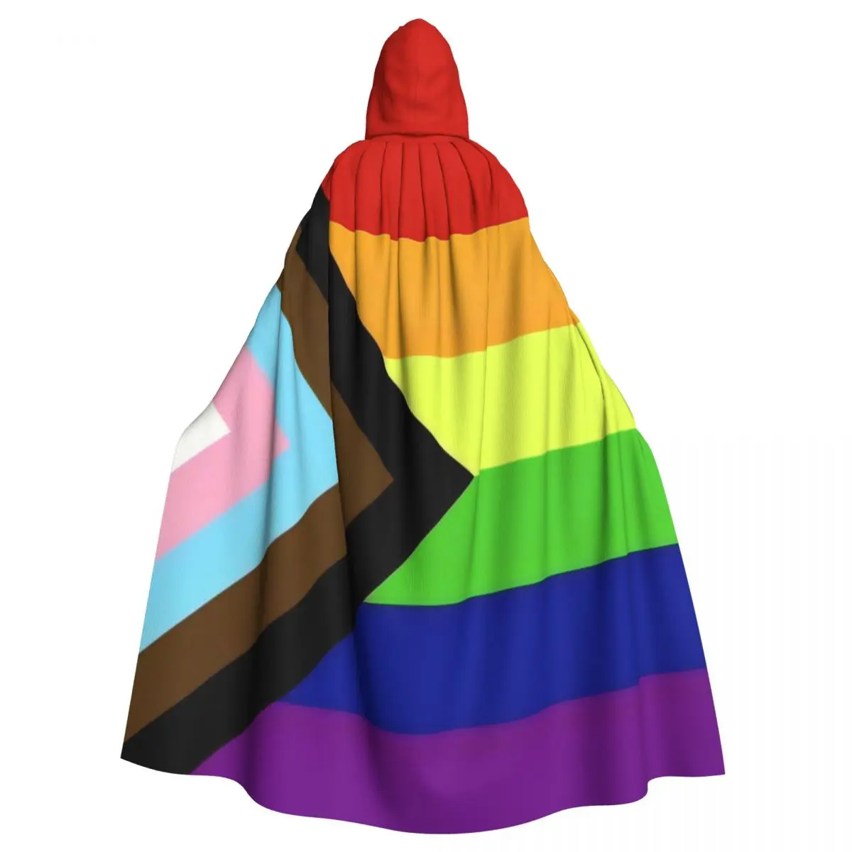 

Rainbow Flag Gay Pride Adult Cloak Cape Hooded Medieval Costume Witch Wicca Vampire Elf Purim Carnival Party