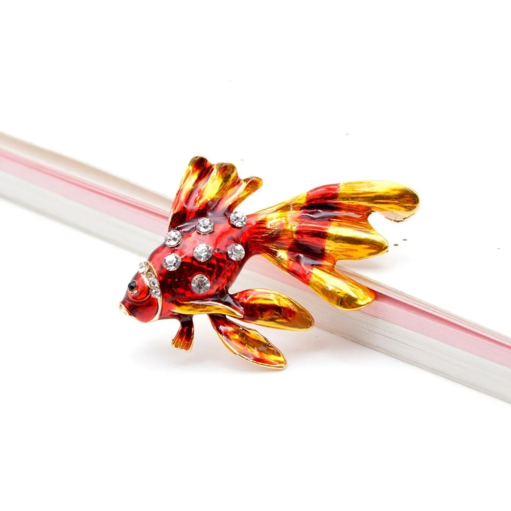 4 Spille Animali In Cristallo - Spille Smaltate Con Strass Per Vestiti, Cappelli, Sciarpe Donna - Foto 7