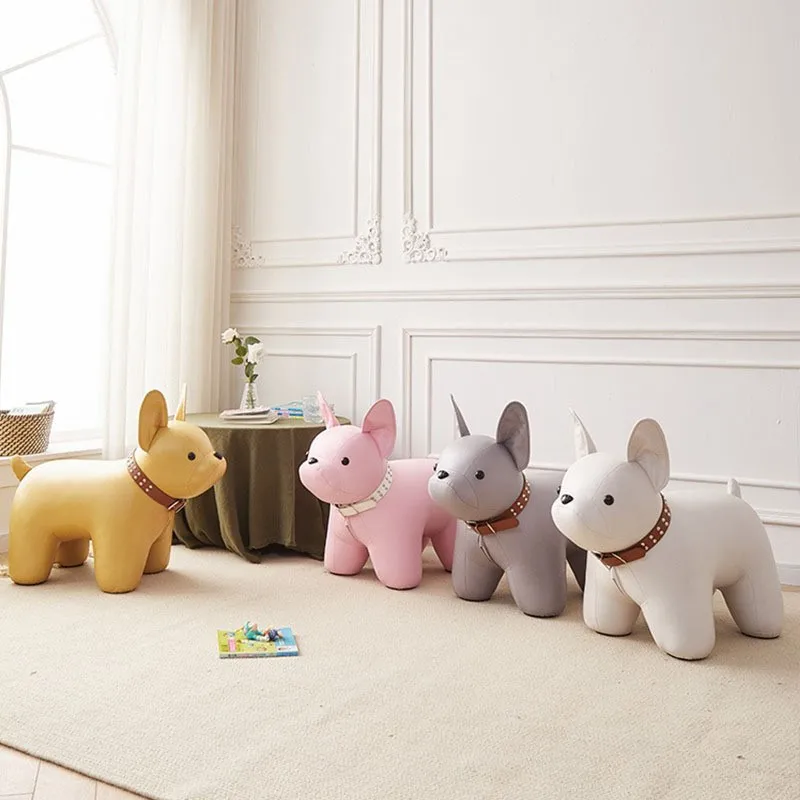 Cartoon cute law fighting dog stool children animal shoe stool for living room home door