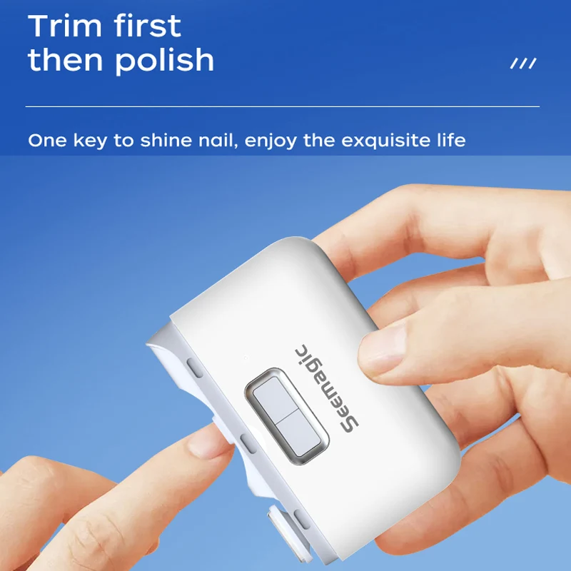 Youpin Seemagic 2in1 전기 연마 자동 손톱깎이 라이트 트리머 네일 커터 매니큐어  성인 케어를위한 안전