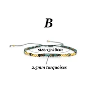 Vlen Natural Stone Turquoises Bracelets for Women 2mm/3mm/ beads 18 K Golden Plated Bracelet Minimalist Pulseras Boho Jewelry 4