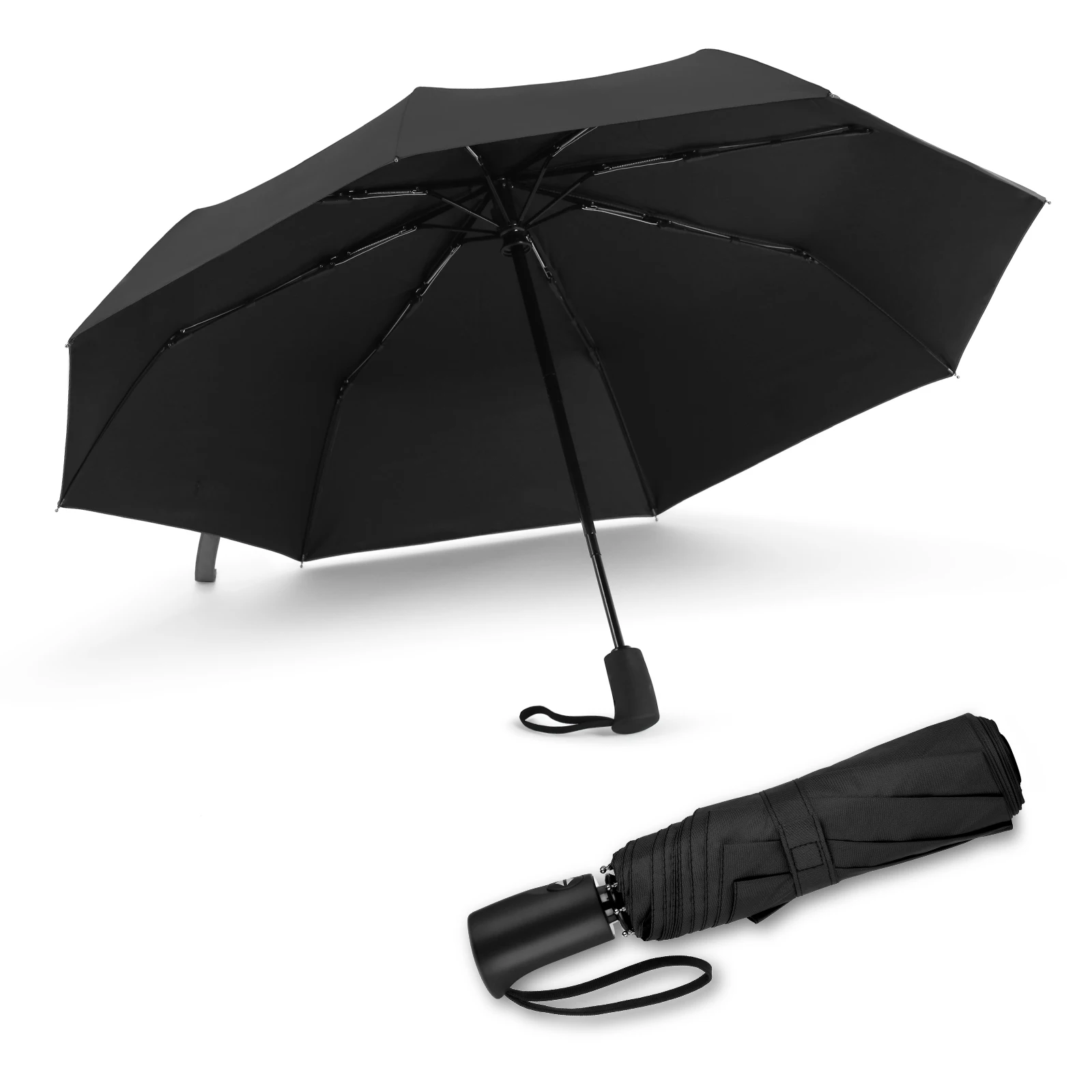 Full Automatic Umbrella For Female Male Strong 3 Folding 8 Ribs Windproof Umbrella For Rain and Sun High Quality Stand