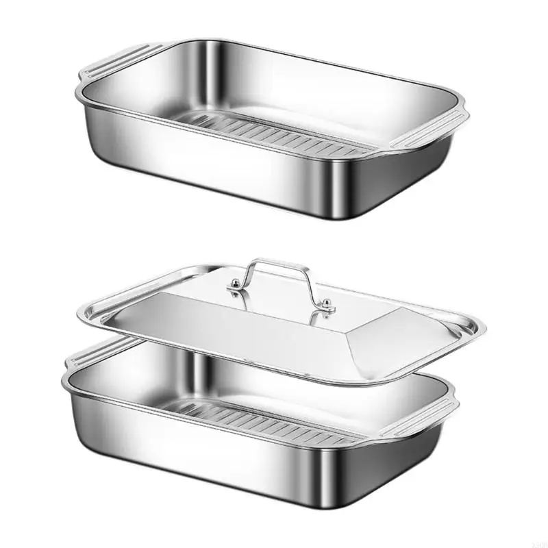New Practical Stainless Steel Square Tray Elegant Silver Serving Platter Dishwasher Safe for Kitchen Use