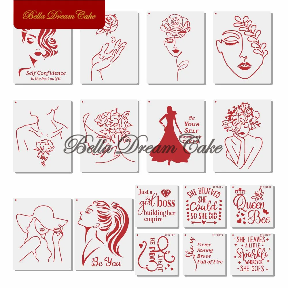 

16 шт./компл. трафарет для торта с изображением красивой девушки шаблон для шоколадных тортов с животными форма для королевского крема инструменты для украшения тортов жаростойкая посуда