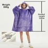 Winter Hoodies Sweatshirt Women Men Pullover Fleece Giant TV Oversized Blanket with Long Flannel Sleeves 3