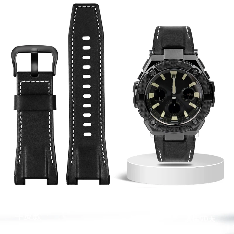 Premium Genuine Leather Watch Strap - Notched Design, 26mm Width