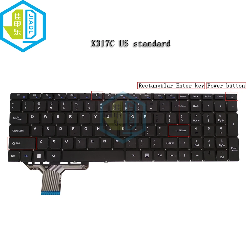 Teclado para pc Portátil f6 Chave Wi-fi Eua Inglês Russo Teclados de Substituição Notebook Novo X317 X317c Eua ru Laptop pc Parts
