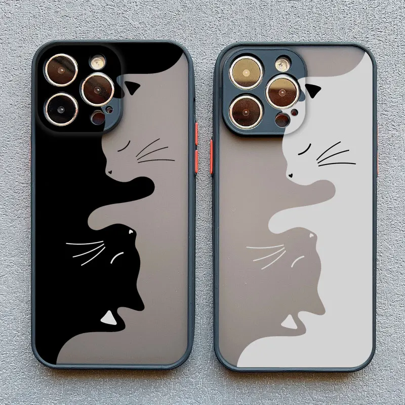 Luxury Black and White Cat Phone Case - Shockproof Cover