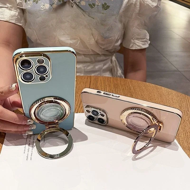 Fashionable Galvanized Quicksand Bracket Phone Case