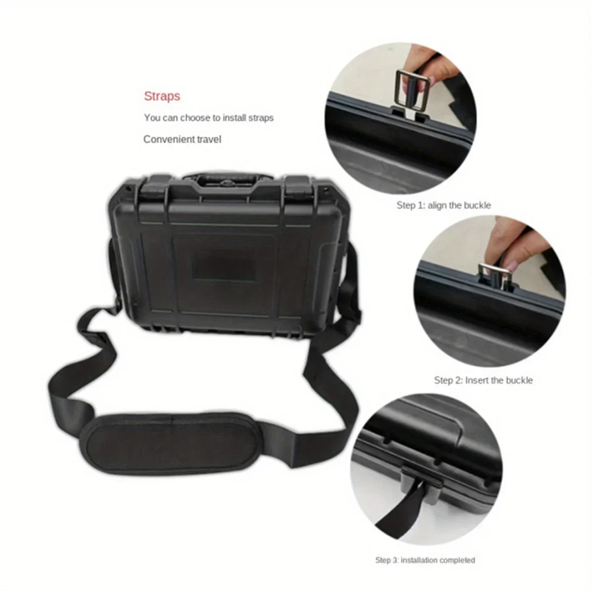 1pc Waterproof Hard Carry Case With Pre-cut Sponge - Image 3