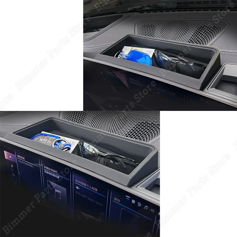 For BMW 3 Series G20 Facelift 2022 2023 Car Central Console Navigation Screen Storage Box Organizer Black Interior Accessories — view 3