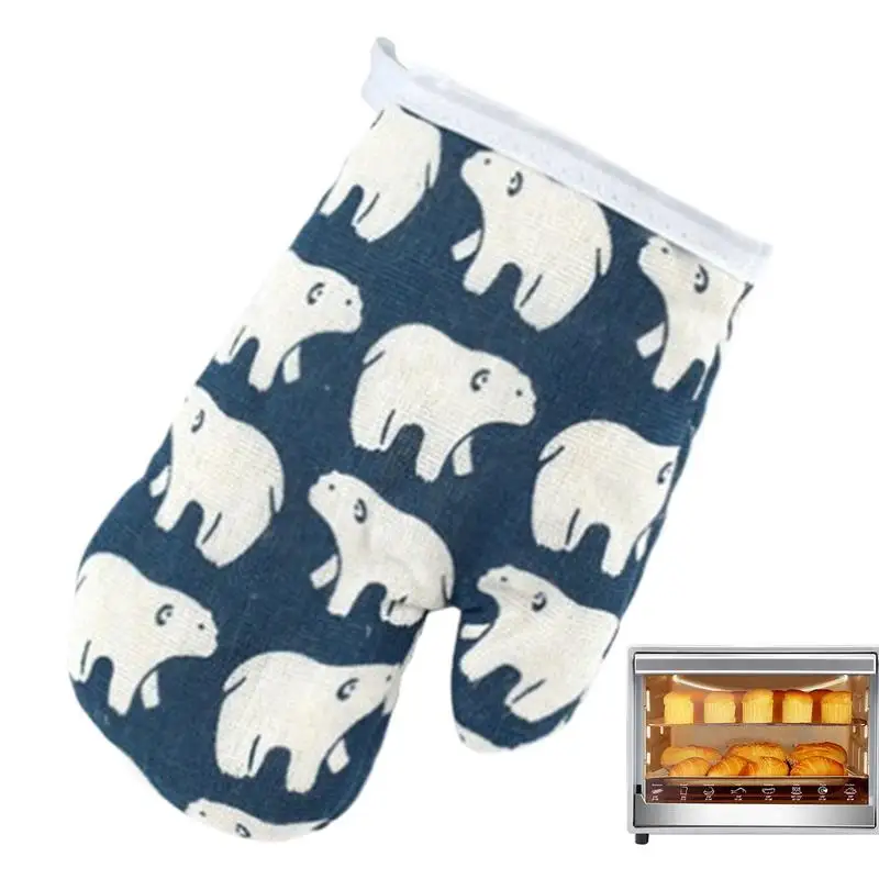 Cute printed Pattern Kids Oven Mitts Heat Resistant Cooking Mitts Anti Scald Baking Gloves Children's Kitchen Microwave Gloves