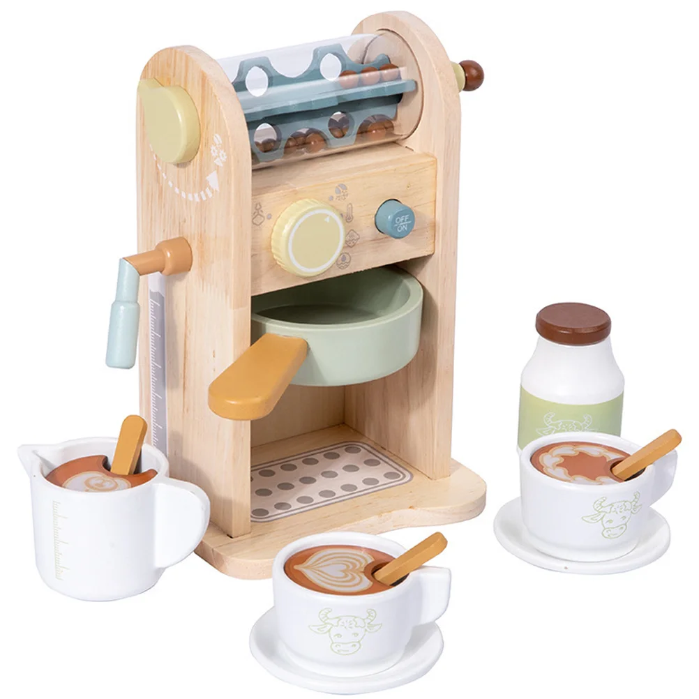 

Wooden Coffee Maker Machine Playset Role Play Kitchen Mini Coffee Maker Playset Toy Pretend Play Toys For Kids