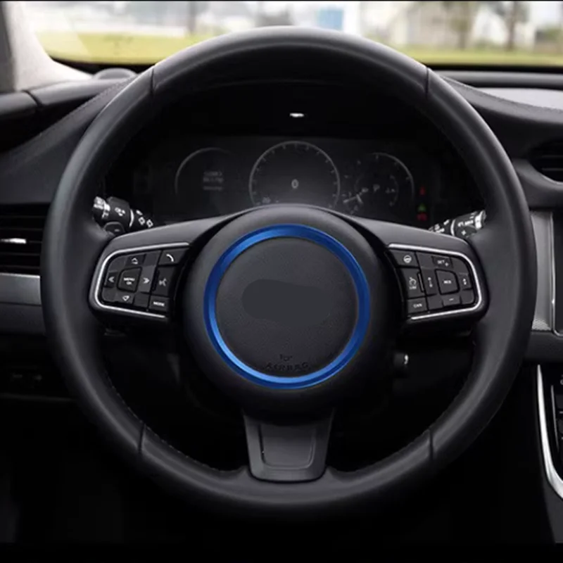 Jaguar Steering Wheel Center Ring Decoration with Aluminum Sequin Frame