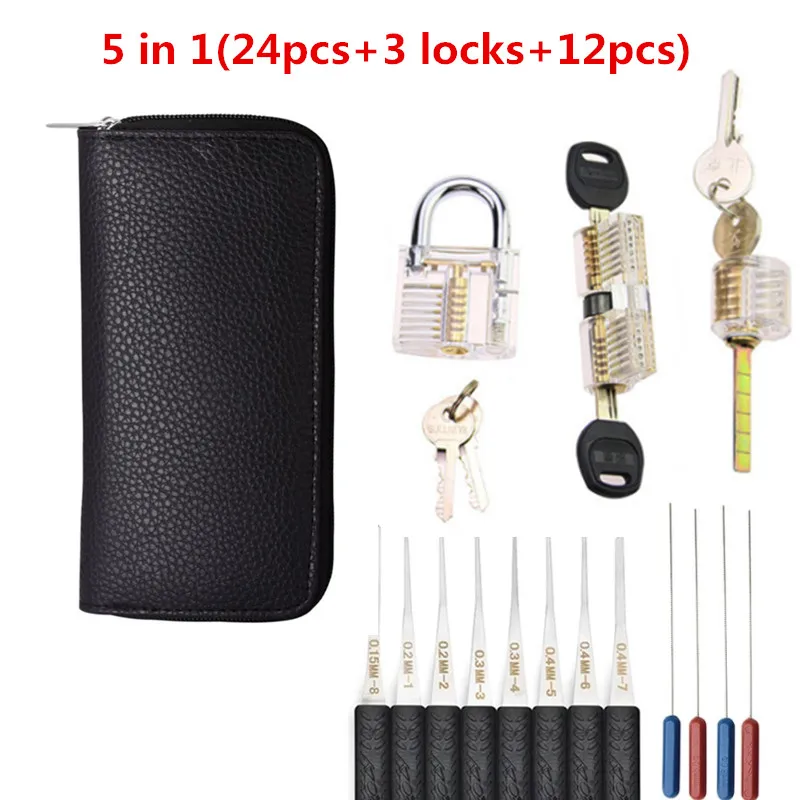 Locksmith Tools Lock Pick Tools Lock Pick Set 24PCS Transparent Practice Locks