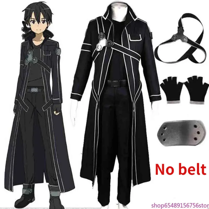 

Hot anime Sword Art Online Kirito Cosplay Costume Fancy Halloween costumes for adult men Kirito Sao kirijaya Kazuto costume suit