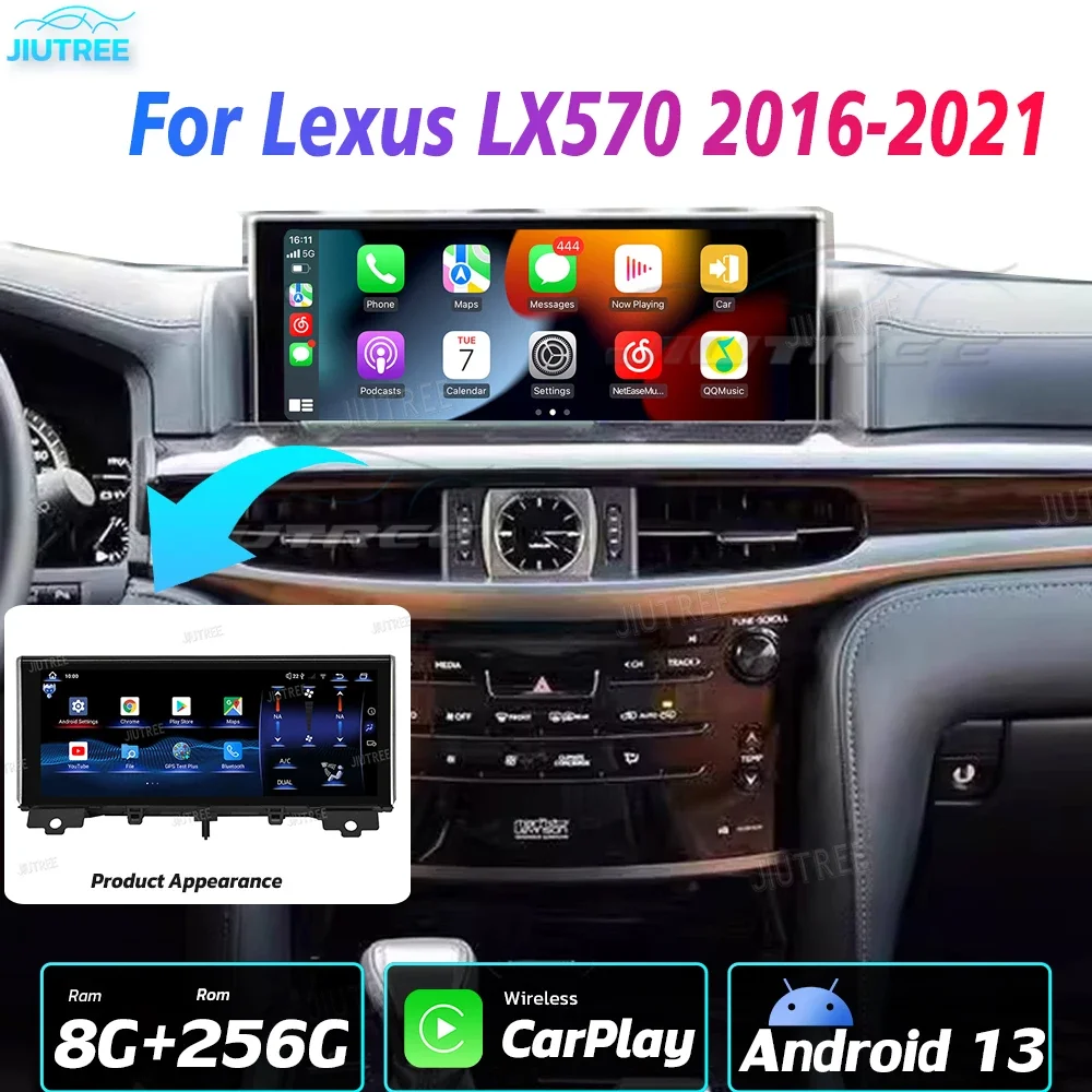 

12.3 Inch Android 13 Car Radio GPS Navigation For Lexus LX570 2016-2021 Audio Stereo Multimedia Player Wireless Carplay navi