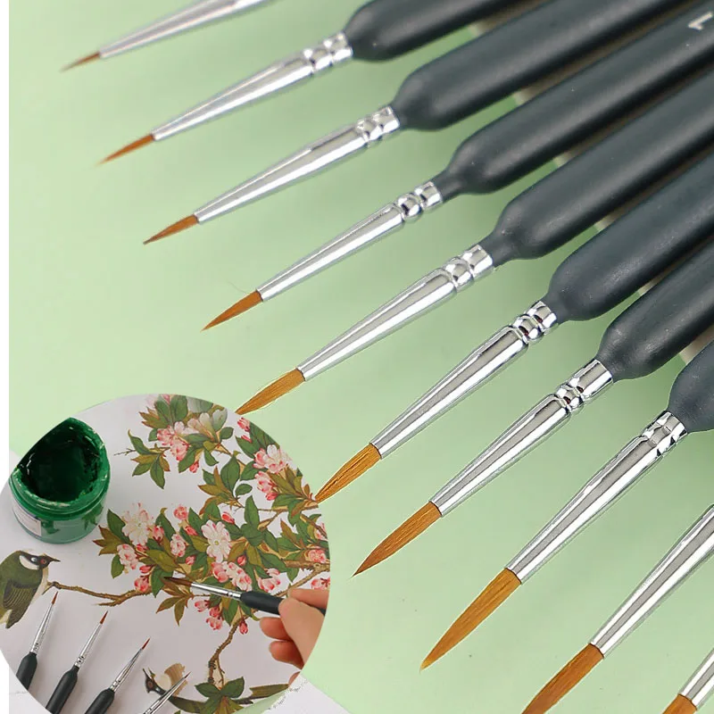 Wooden Watercolor Painting Hook Pen Set for Oil Painting and Hand Painted Strokes