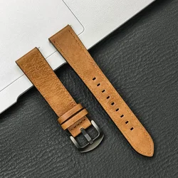 Vintage Leather Watch Strap - 20mm/22mm Premium Band for 22mm (Light brown black)