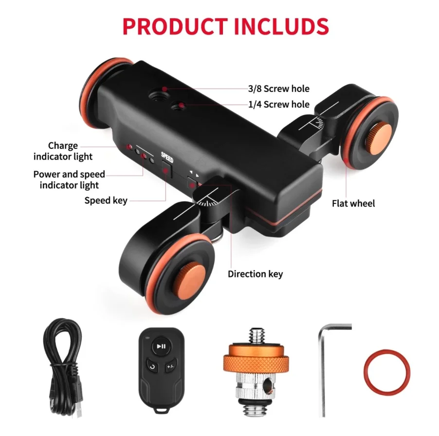 YELANGU L4X Motorize Slider Rechargeable Camera Dolly Slider Rail for DSLR Camera Camcorder Gopro Smartphone Track